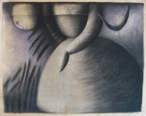 Art France. Fusain sur papier.Charcoal on paper. Fabienne Boisset. Dessin.Drawing.